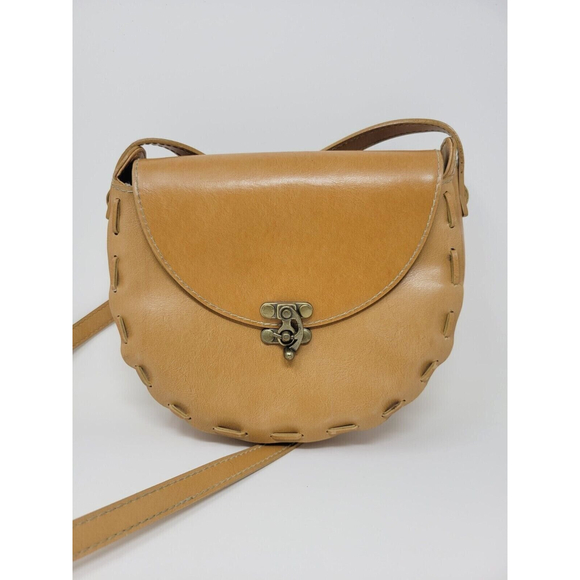 Nine West Handbags - NINE WEST Vintage Faux Leather Crossbody Saddle Bag Whip Stitch Bohem…